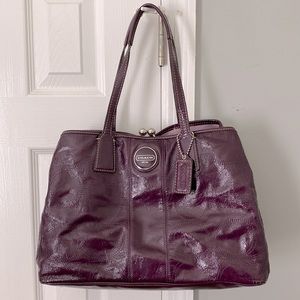 Coach handbag. Purple leather